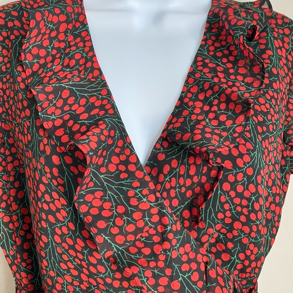 Bardot Cherry Print Faux Wrap Dress - Picture 4 of 8